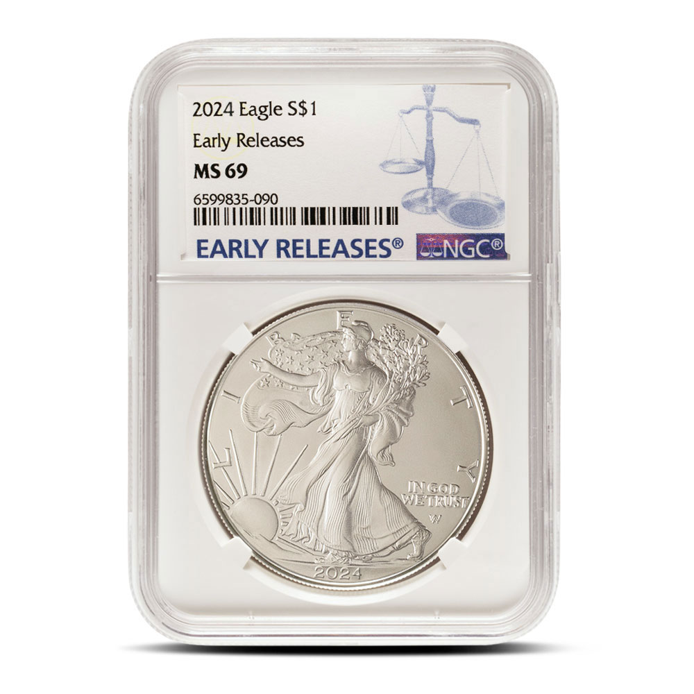 2024 1 oz American Silver Eagle Coin NGC MS69 ER l BGASC™