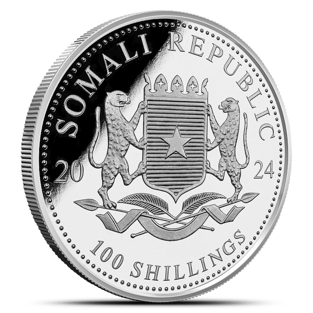 2024 1 oz Somalia Silver Elephant Coin (Gilded, BU) l BGASC™