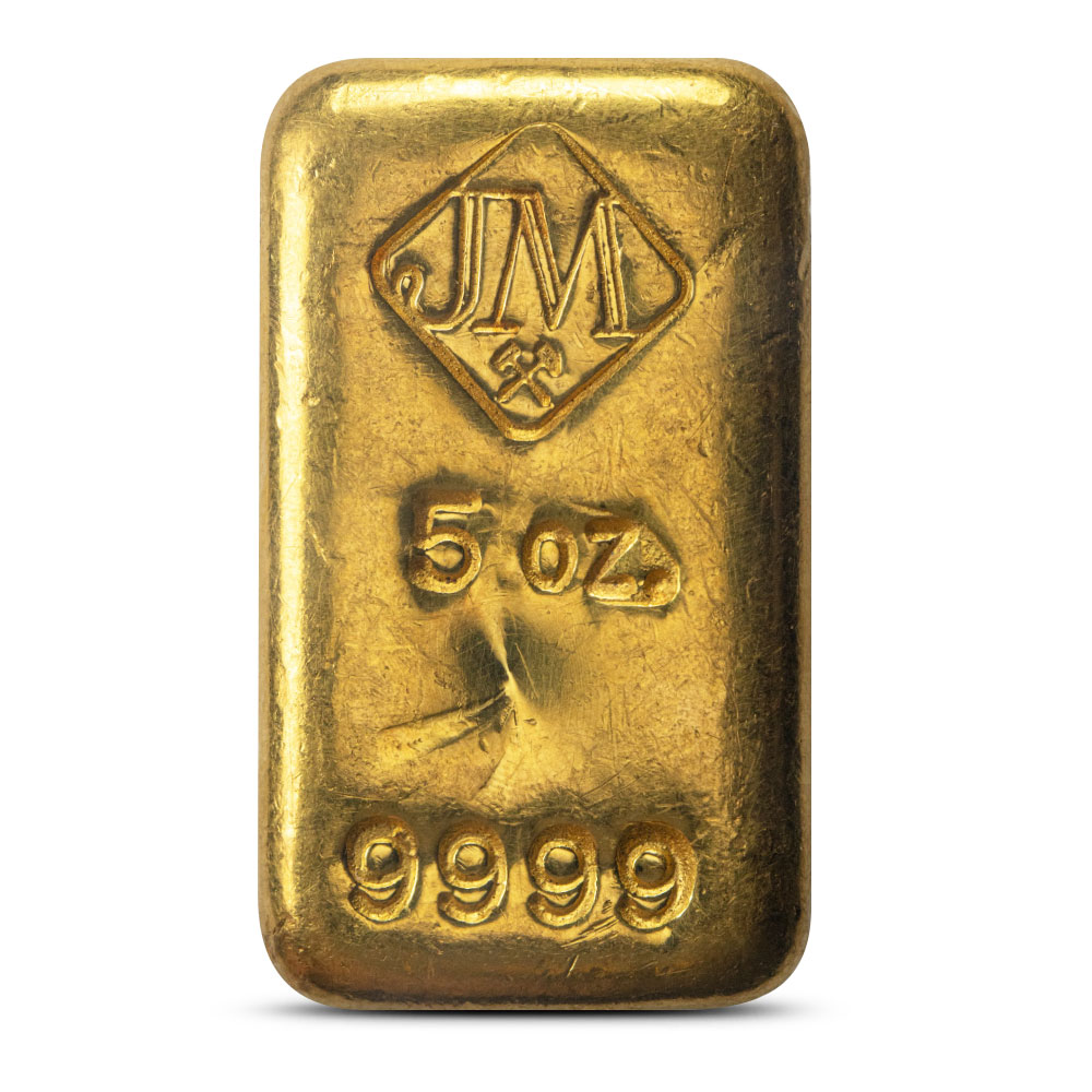 5 oz Johnson Matthey Vintage Loaf-Style Gold Bar l BGASC™