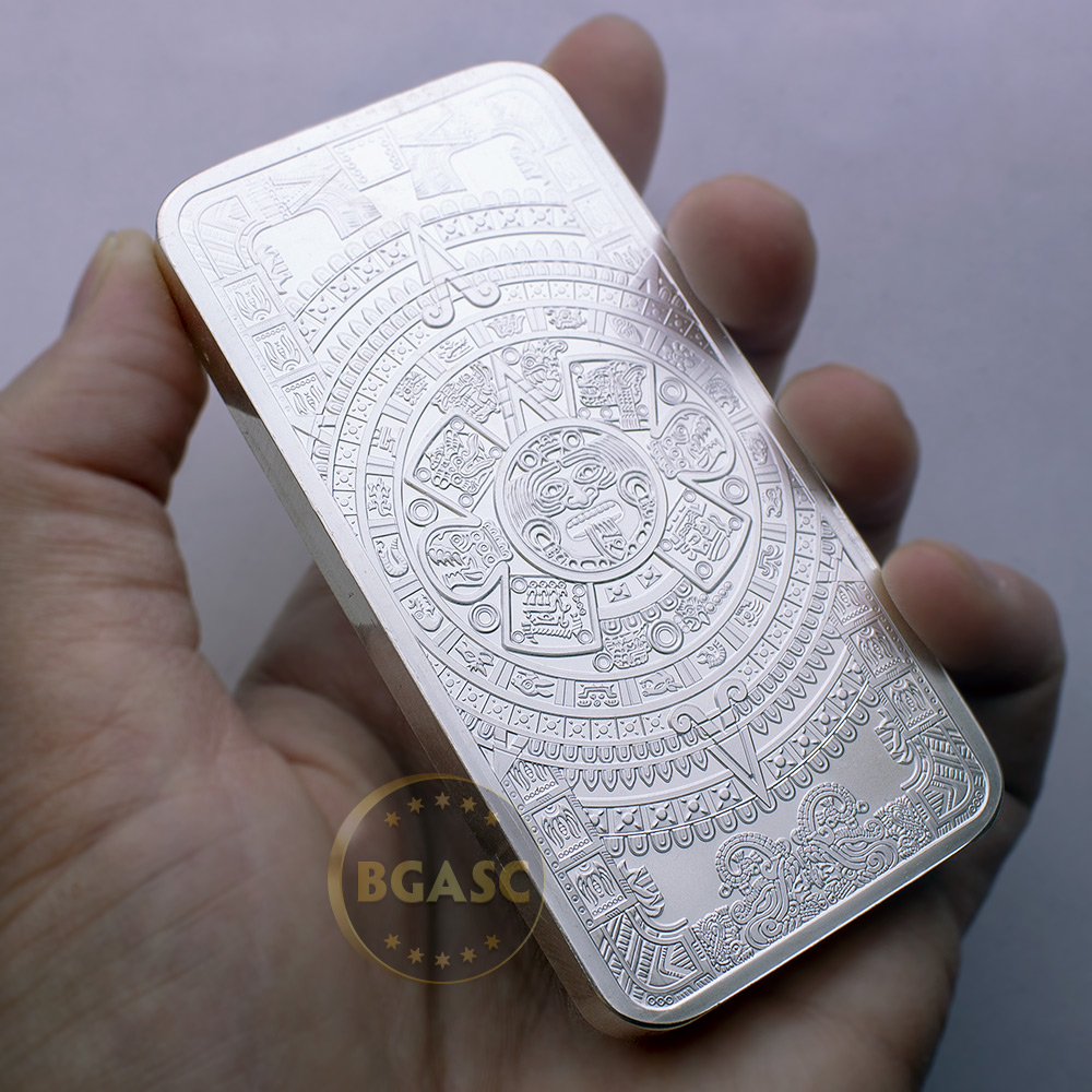 10 oz Aztec Calendar Silver Bar l BGASC™