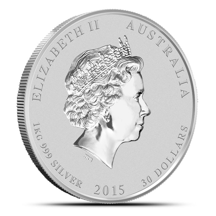 2015 Kilo (32.15 oz) Silver Australian Year of the Goat | Perth Mint Lunar Series 2 Reverse