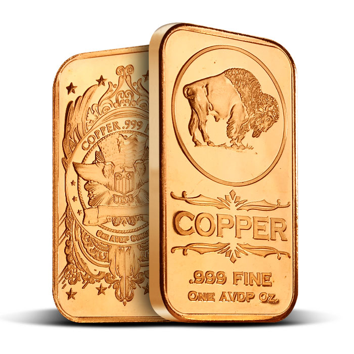 Buffalo Nickel 1 oz Copper Bar