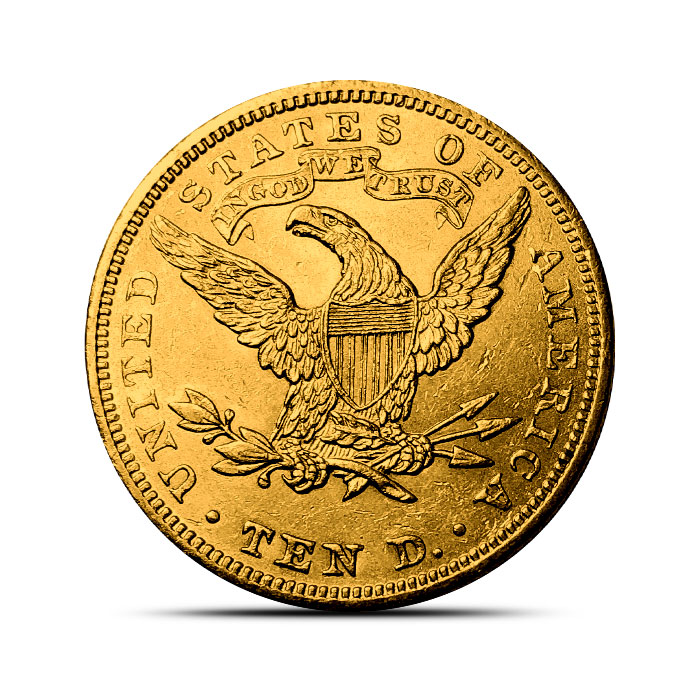 $10 Liberty US Mint Gold Eagle AU+ Reverse