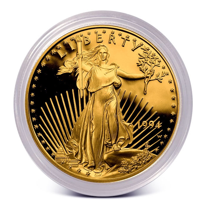 1 oz Proof Gold Eagle in Capsule Obverse